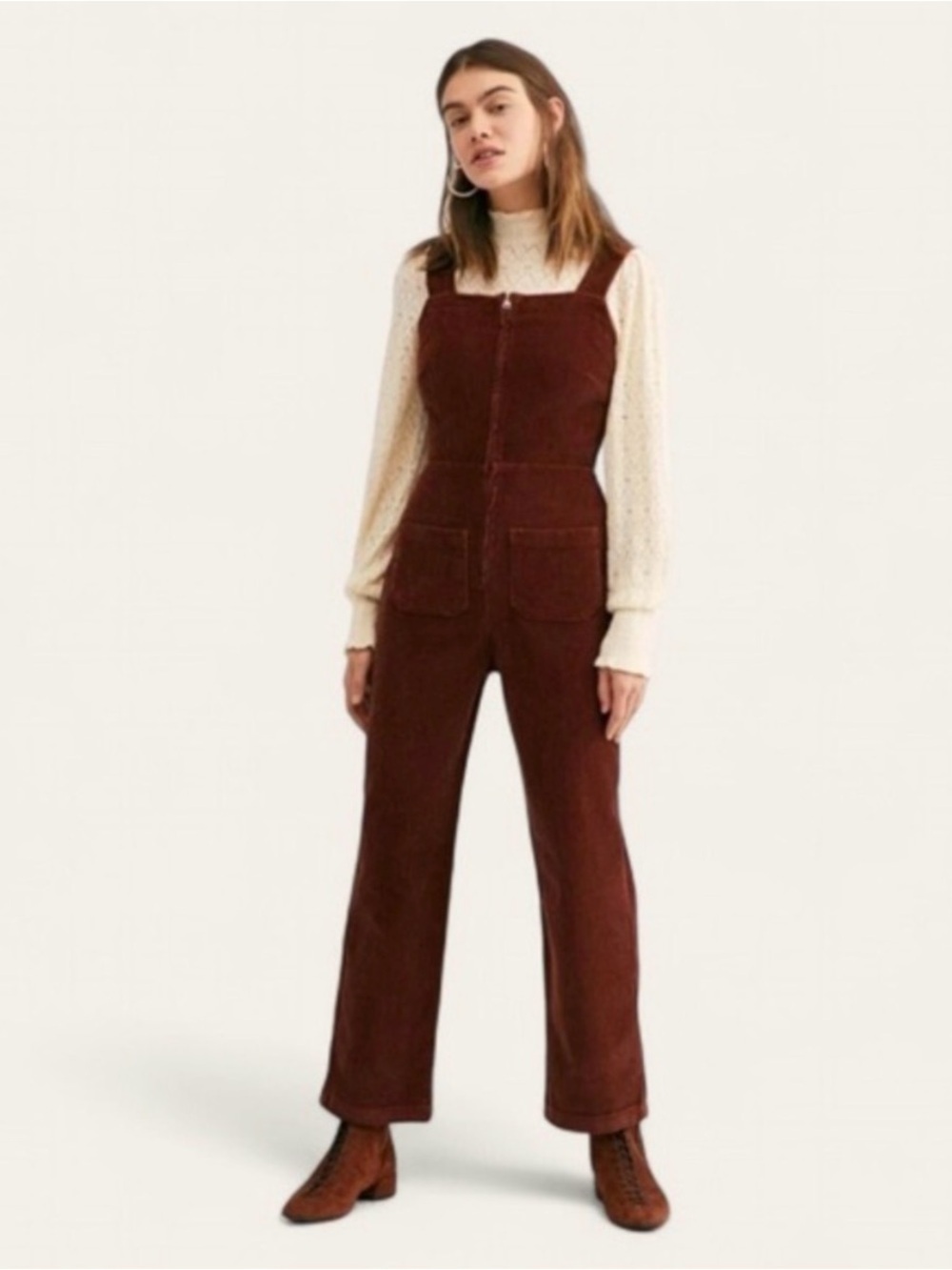 Free People Corduroy Jumpsuit in Deep Chocolate